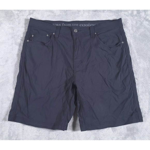 prAna Shorts Mens 38 Black Brion II Stretch Hiking Outdoor Travel Pockets 9" - Picture 1 of 12